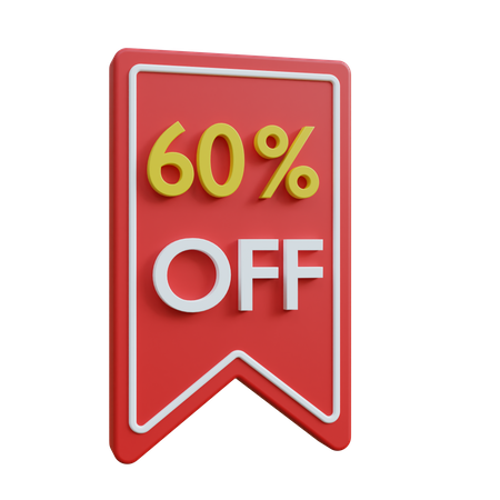 60 Prozent Rabatt-Tag  3D Icon