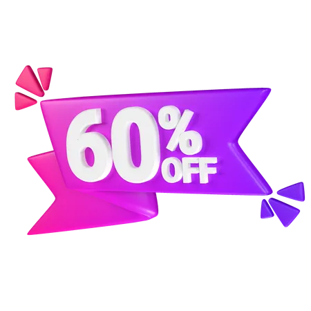 60 % Rabatt-Tag  3D Icon