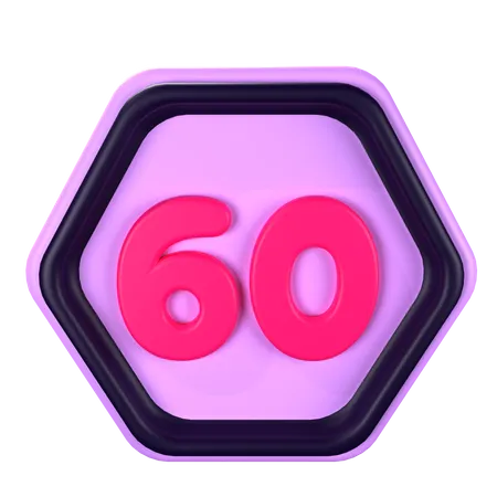 60 Speed  3D Icon