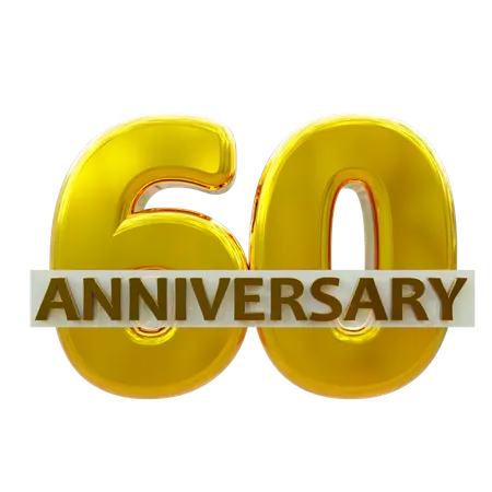 60 Year Anniversary  3D Icon