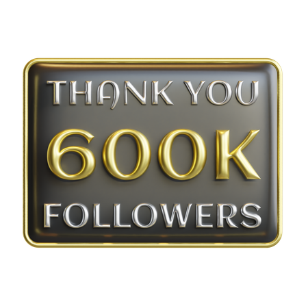 600 K Followers  3D Icon