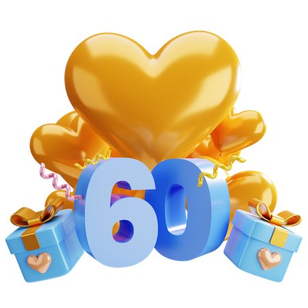 60º aniversário  3D Illustration