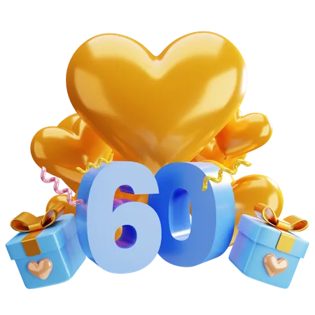 60th anniversary  3D Illustration