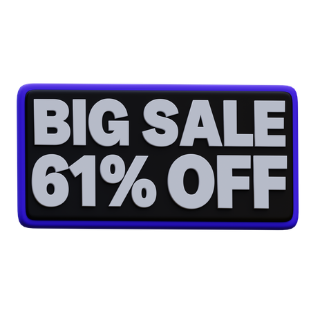 61 percentage Big Sale Promotion  3D Icon