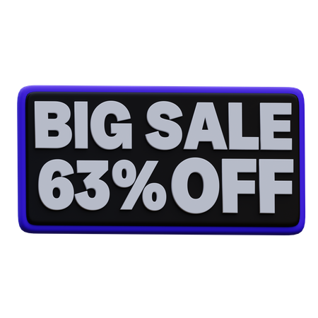 63 percentage Big Sale Promotion  3D Icon