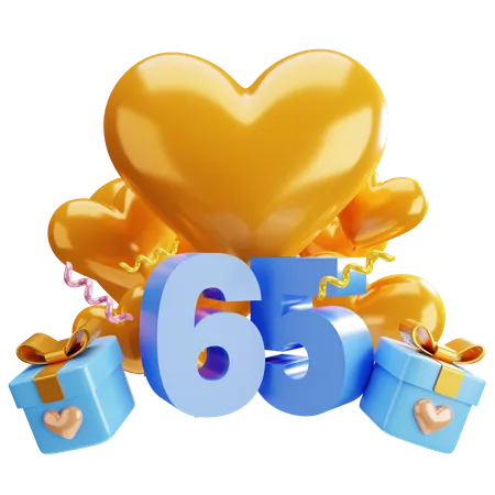 65 aniversario  3D Illustration