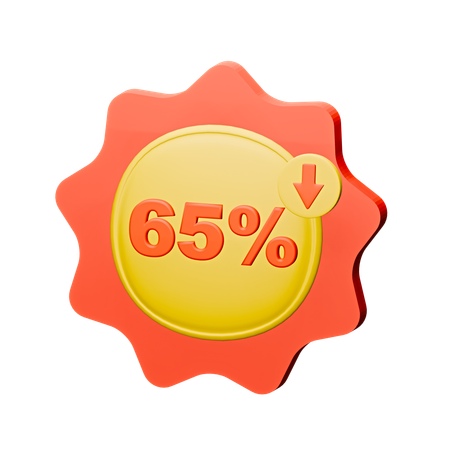 Badge de réduction de 65 %  3D Icon