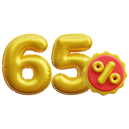 65 Percent  3D Icon