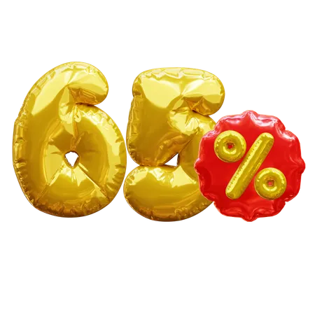 65 percent  3D Icon