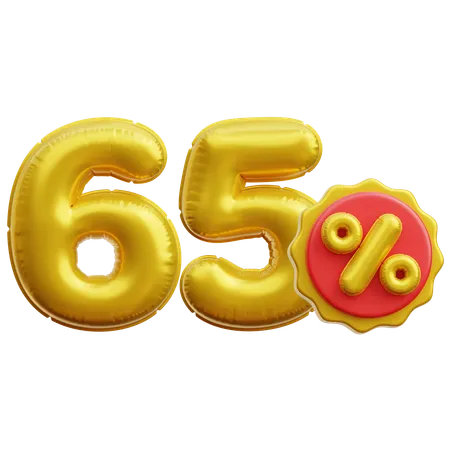 65 Percent  3D Icon