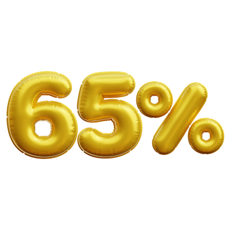 65 Percent  3D Icon