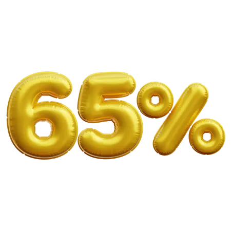 65 Percent  3D Icon