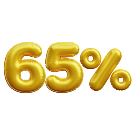 65 Percent  3D Icon