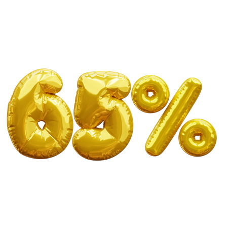 65 percent  3D Icon