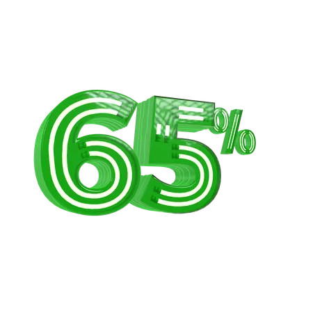 65 Percent Discount  3D Icon