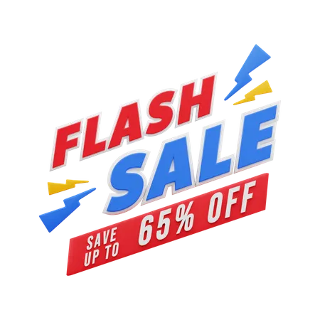 65 Percent Flash Sale  3D Illustration