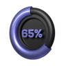 65 percent pie chart symbol