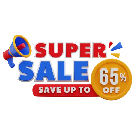 65 Percent Super Sale  3D Sticker