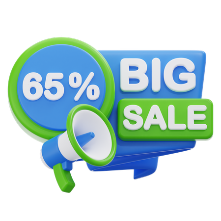 65 Percentage Discount  3D Icon