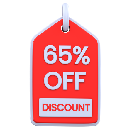 65 Percentage Discount  3D Icon