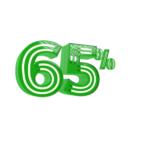 65 por ciento de descuento  3D Icon