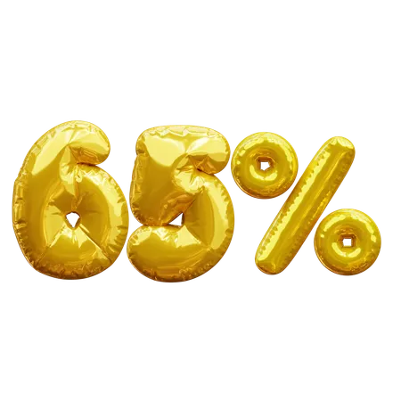 65 por cento  3D Icon