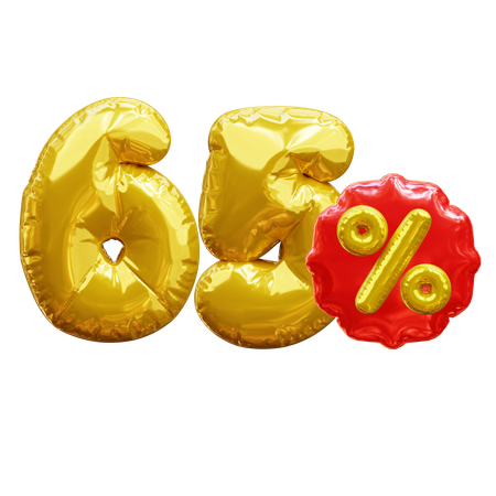 65 por cento  3D Icon