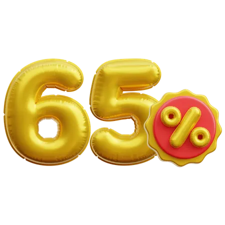 65 pour cent  3D Icon