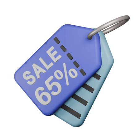 65% Sale Tag  3D Icon