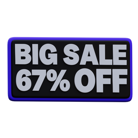 67 percentage Big Sale Promotion  3D Icon