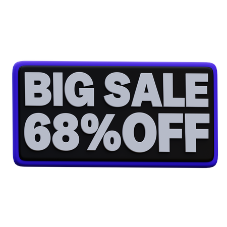 68 percentage Big Sale Promotion  3D Icon