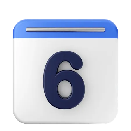 6ème calendrier  3D Icon