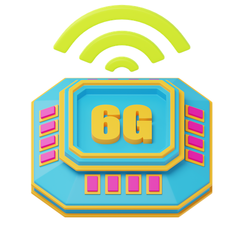 6G Netzwerkchip  3D Icon