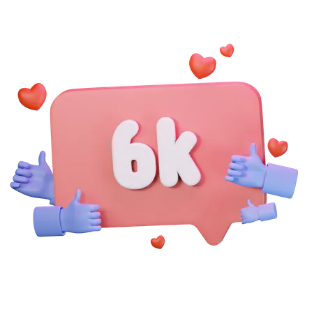 6k amor me gusta seguidores  3D Icon