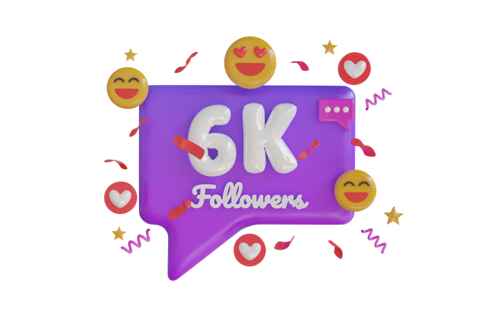 6k Follower  3D Icon