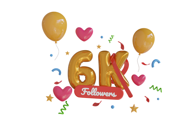 6K Follower  3D Icon