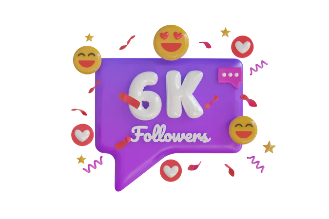 6k Followers  3D Icon