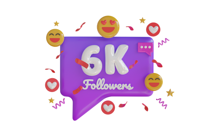 6k Followers  3D Icon