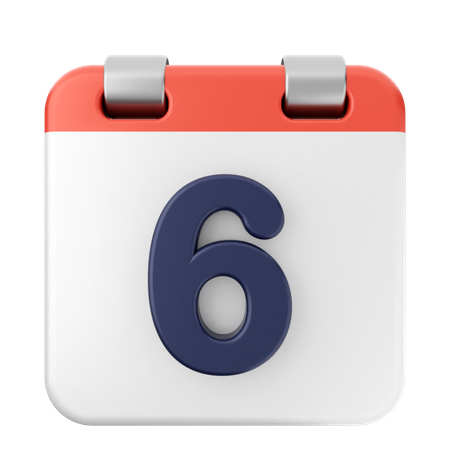 6th Calendar  3D Icon