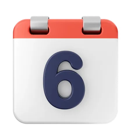 6th Calendar  3D Icon