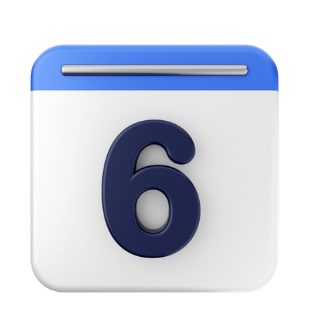 6th Calendar  3D Icon