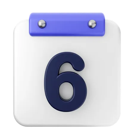 6th Calendar  3D Icon