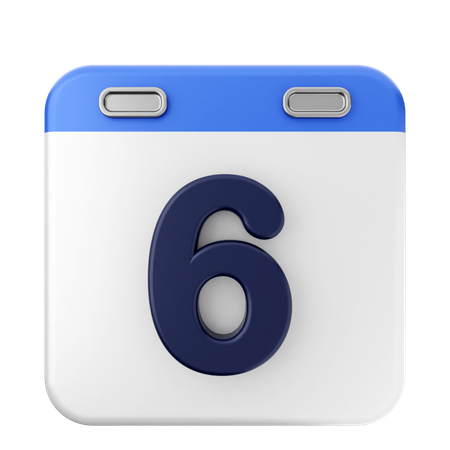 6th Calendar  3D Icon