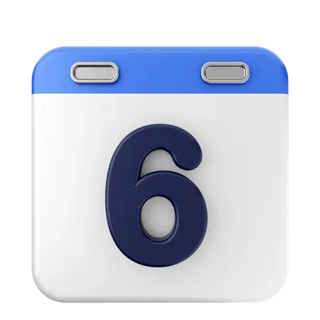 6th Calendar  3D Icon