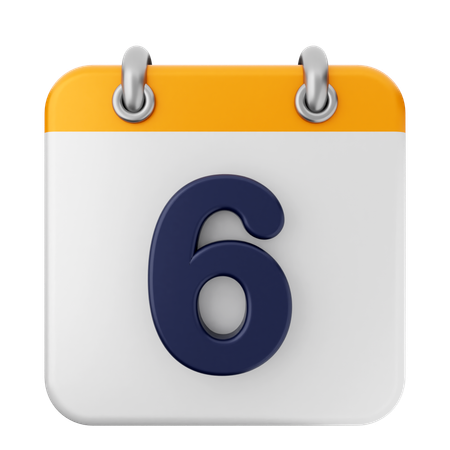 6to calendario  3D Icon