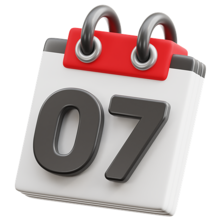 달력 날짜 7  3D Icon