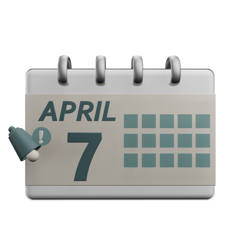 7 april  3D Icon