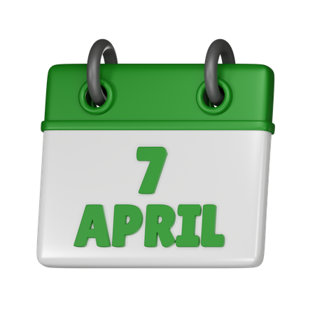 7 April  3D Icon