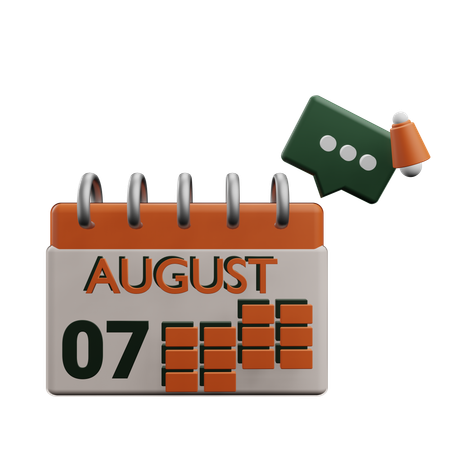 7 august  3D Icon