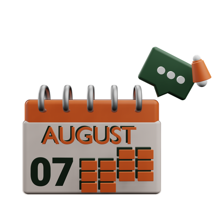 7 august  3D Icon